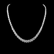 6CT Round Cut Natural Diamond (SI1,I-J) 14K White Gold Tennis Necklace Fine Jewelry for Women Gifts