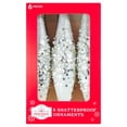 thumbnail image 1 of 6-Count Silver and White Glitter Ombre Finial Shatterproof Christmas Ornaments, 6.1", by Holiday Time, 1 of 5