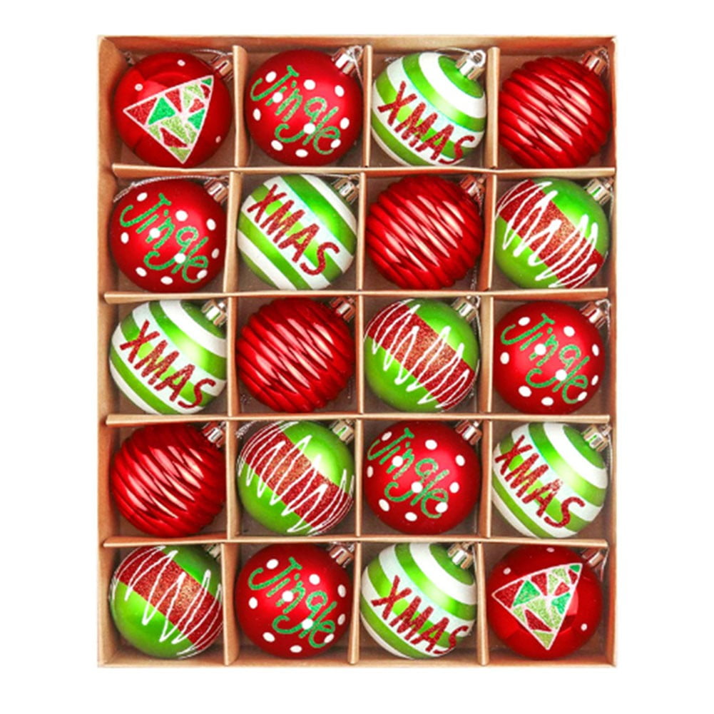 6Cm 20Pcs Decorative Christmas Balls Electroplated Plastic Painted