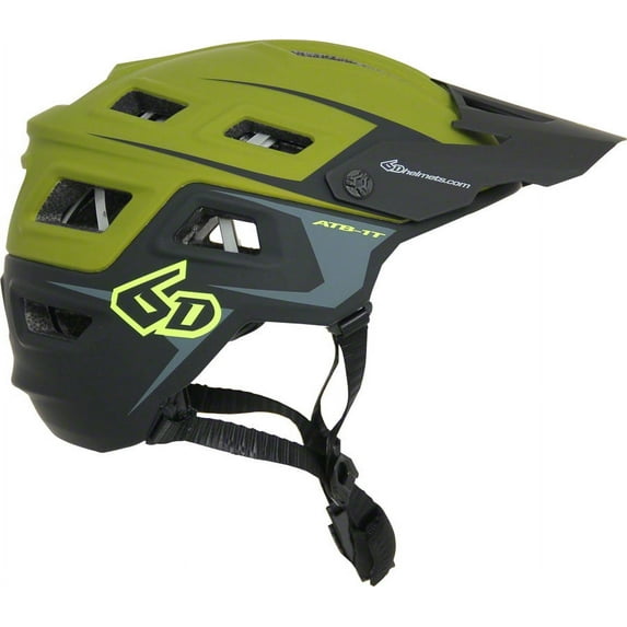 6D ATB-1T Evo Trail Helmet: Army Green/Black XS/SM