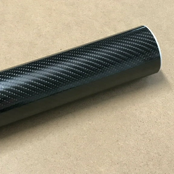 6D Black Gloss Carbon Fiber Car Vinyl Wrap Sticker Decal Film Bubble Free for Cars Laptops