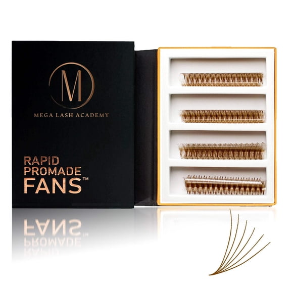 6D Brown Rapid Promade Fans - Caramel