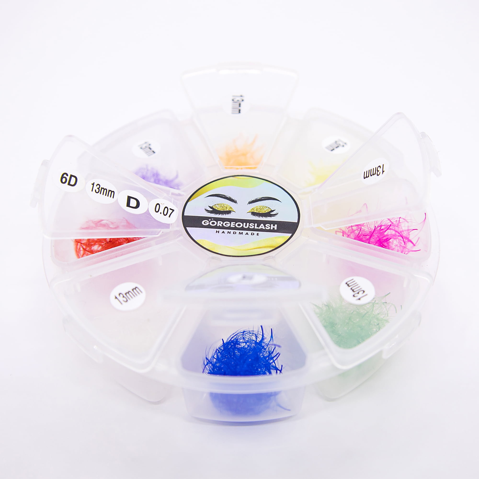 6D Bundle Color Lashes, 1000 Premade Volume Fans, Eyelash Extensions. Handmade! D Curl - 13mm