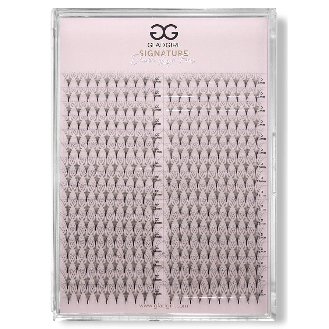 6D Double Layered Signature Mink PreMade Lash Fans - CC Curl & D Curl 0.05 x 8-15mm