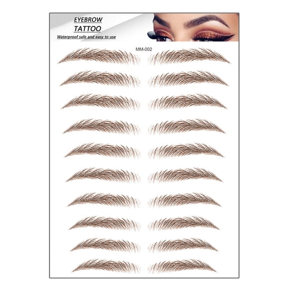 6D Eyebrow Tattoos - Bionic Eyebrow Stickers Mm02 - 6D Hair-Like Authentic Eyebrows Grooming Shaping Brow Shaper Makeup Brow Sticker, 1 Set of 6D Bionic Eyebrow Stickers, Easter, W Makeup Organizer