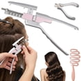 thumbnail image 1 of 6D Hair Extensions Machine Kit, 2nd Generation Human Hair No-Trace Hair Extension Tools with Pliers & Remover, 5 Row Quick-Operated Non-Marking Tool for Salon, Natural & Faster Application (Kit), 1 of 7