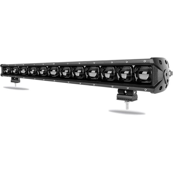 6D Lens 27 Inch 120W Single Row LED Light Bar Off Road for ATV Trailer 4x4 Offroad SUV Flood Beam LED Work Light Driving Lamp IP68 with Plug 12V 24V