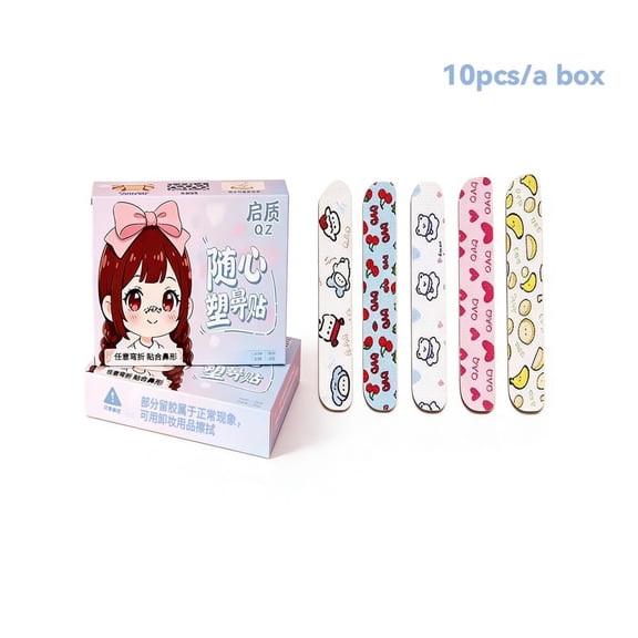 6D Memory KeelNose Shaping Sticker, 10 Pcs Disposable Nose Patches, Adjustable for All Nose Shapes, Wearable While Sleeping, Skin-Friendly Daily Beauty Tool