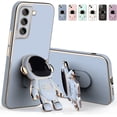 thumbnail image 1 of 6D Plating Astronaut Hidden Stand Case Cover for Samsung Galaxy A42 5G,Cute Phone Case [Two-Way Kickstand] TPU Soft Cover,Blue, 1 of 9
