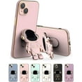 thumbnail image 1 of 6D Plating Astronaut Hidden Stand Case Cover for iPhone 12 Pro,Cute Phone Case with Camera Lens Protector Cover,Pink,6.1 Inch, 1 of 8