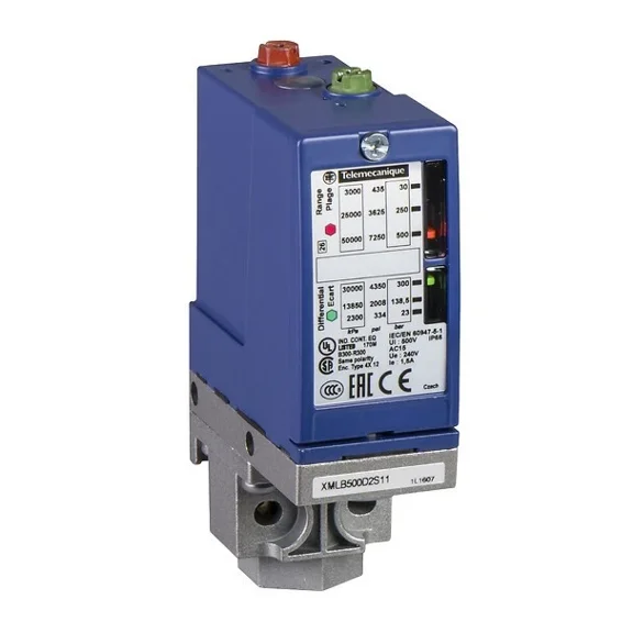 XMLB070D2S11 Industrial Pressure Switch 0-70bar 2-Way SPDT Output, for Hydraulic & Pneumatic System Pressure Monitoring & Control