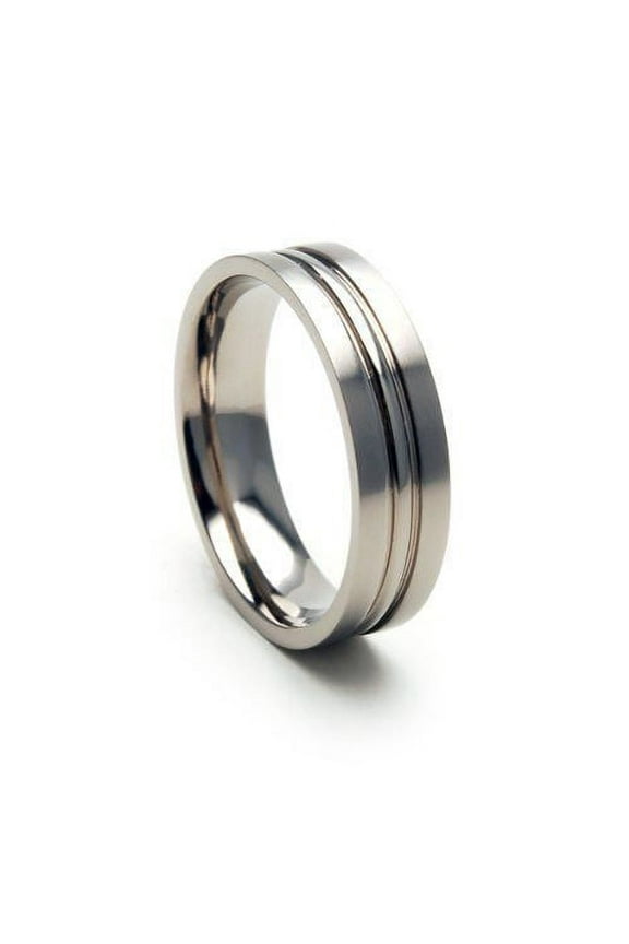 6F Titanium Ring with a Center Peak and a Brushed Finish