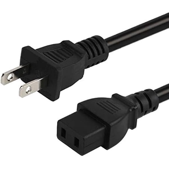 6FT/1.8M Nema 1-15P to IEC 320 C9 Power Cord,C9 to Nema 1-15P Power Cable, SJTW 16AWG 2C USA 2-Prong Male to IEC C9 Cord