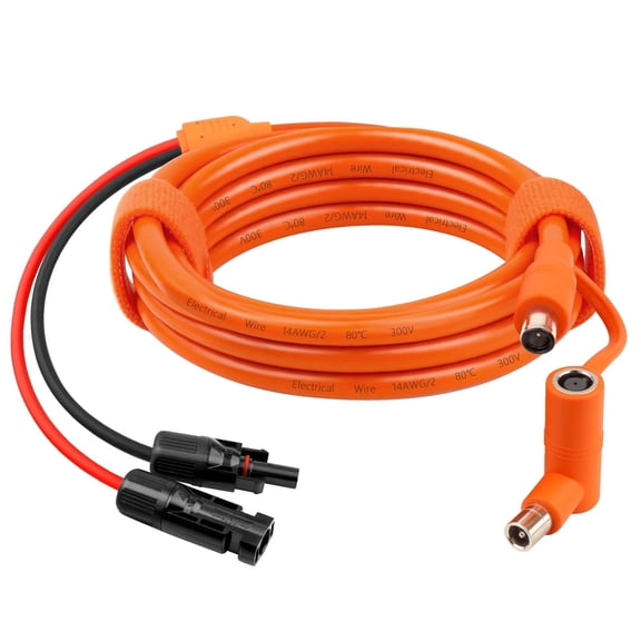 6FT/10FT Solar Panel to DC 8mm Adapter Cable,12AWG+14AWG Tinned Copper Solar Connector to DC7909/DC8020 Dual Male Plug Extension Cord,Universal Solar Charging Cable for 240W-2000PRO Portable