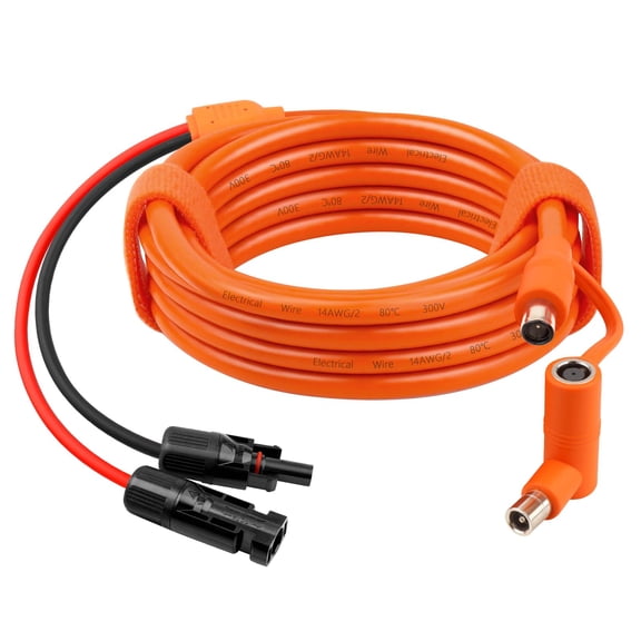 6FT/10FT Solar Panel to DC 8mm Adapter Cable,12AWG+14AWG Tinned Copper Solar Connector to DC7909/DC8020 Dual Male Plug Extension Cord,Universal Solar Charging Cable for 240W-2000PRO Portable