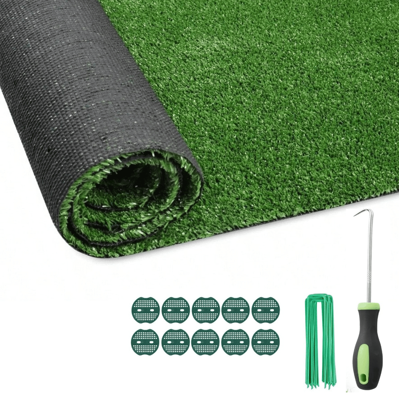6FT*20FT Artificial Turf, Mat with Drainage Holes. Fake Grass with Rubber Backing, Ideal for Indoor/Outdoor Pet Areas, Garden, Lawn, Patio & Balcony Decor (Grass height 0.6 inches/1.5cm)