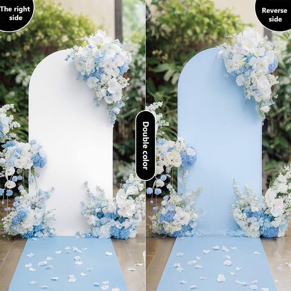 6FT/6.6FT/7.2FT Wedding Arch Backdrop Cover,Portable Dual-Sided Spandex Fitted Wedding Arch Stand Covers with Bottom Zipper, Multipurpose Arched Background Set for Wedding Arch Birthday Party Banquet