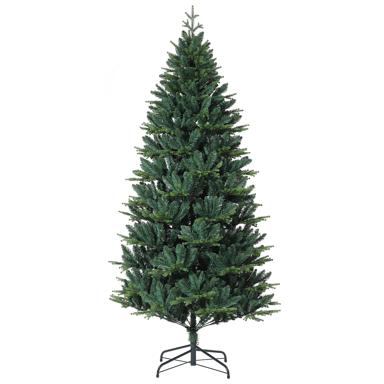 6FT，7FT Matte Black Artificial Christmas Tree with Tips, Warm White LED ...