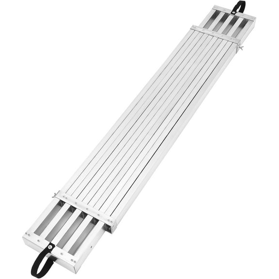 6FT–9FT Telescoping Work Plank, 440 Lbs Heavy Duty Aluminum Scaffold Platform, Adjustable Extension Plank with Anti-Slip Surface & Safety Tape, Ladder Accessory for Painting & Repair