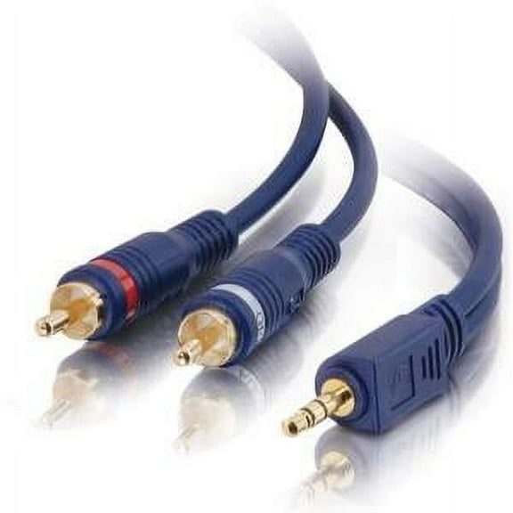 6FT AUDIO Y-CABLE BLACK 3.5MM TO 2-RCAM VELOCITY