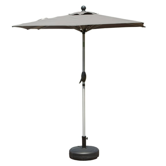 6FT Adjustable Tilt Patio Umbrella with Smooth Crank, 8-Rib Aluminum Frame & UV Protection for Deck/Backyard Shade - Grey