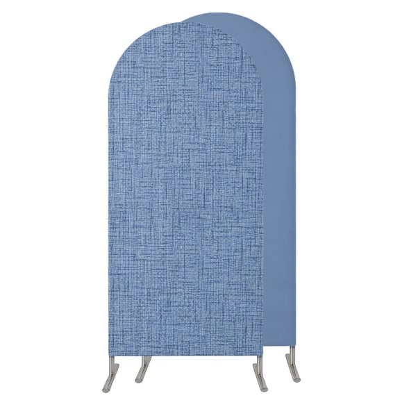 6FT Arch Backdrop Covers, Denim Blue Wedding Arch Cover Stretchy, Rustic Farmhouse Solid Color Chiara Arches Backdrop Stand Covers for Birthday Baby Shower Party Banquet Decor