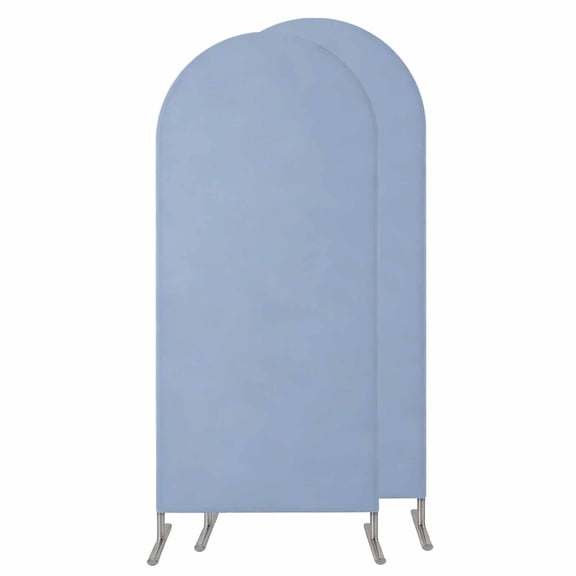 6FT Arch Backdrop Covers, Pure Light Blue Wedding Arch Cover Stretchy, Simple Solid Color Chiara Arches Backdrop Stand Covers for Birthday Baby Shower Party Banquet Decor