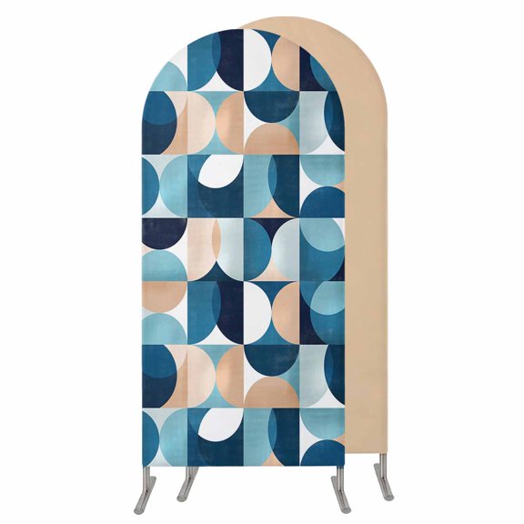 6FT Arch Backdrop Covers, Turquoise Geometric, Wedding Arch Cover Stretchy, Modern Abstract European Art Chiara Arches Backdrop Stand Covers for Birthday Baby Shower Party Banquet Decor