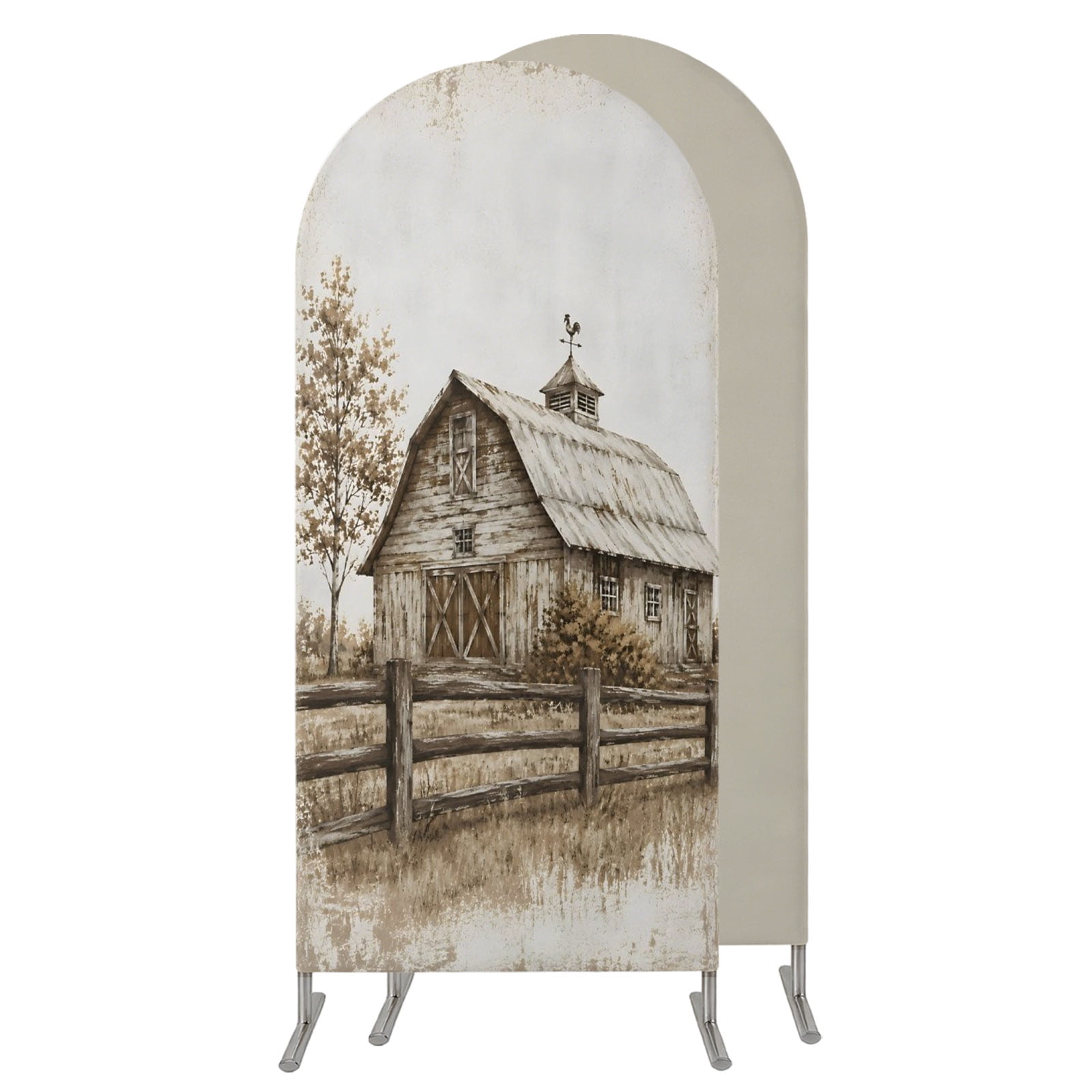 Simple Rustic Arch 6FT Arch Backdrop Covers, Vintage Farmhouse Wedding Arch Cover Stretchy ...