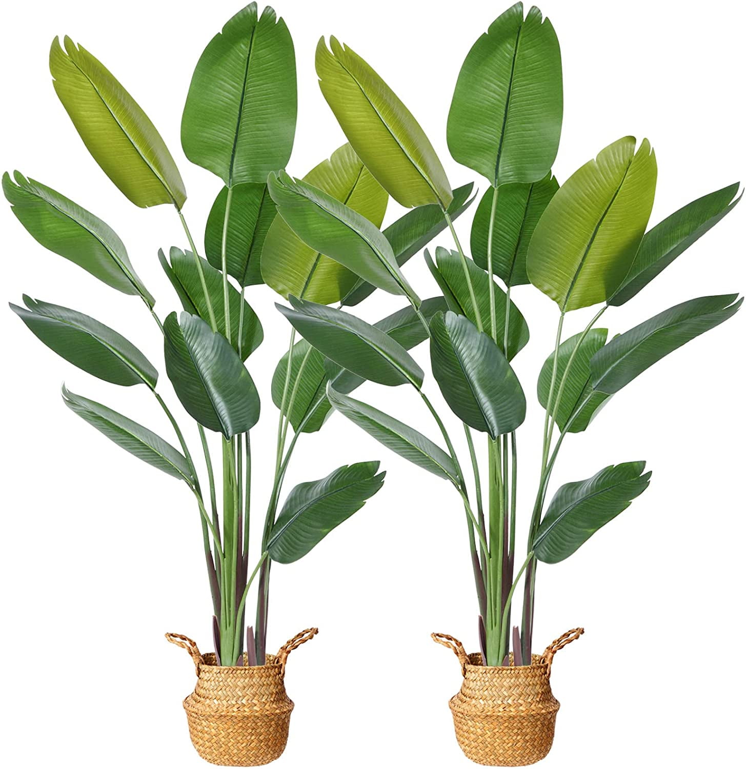 6FT Artificial Bird of Paradise Plant,Tall Fake Tropical Palm Tree with