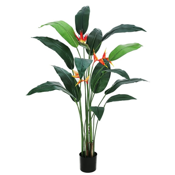 6FT Artificial Bird of Paradise Plant - Realistic Faux Palm Tree for Indoor Outdoor