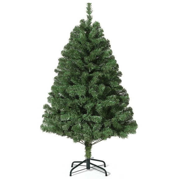 6FT Artificial Christmas Tree,Hinged Spruce Tree with 750 Branch Tips, Meatl Foldable Base,Easy Assembly Holiday Decoration (Green)