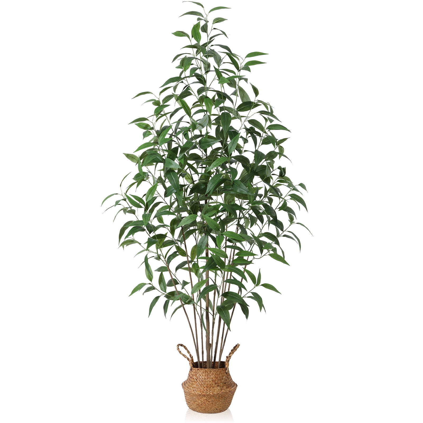 6FT Artificial Eucalyptus Tree Fake Plant in Pot with 8'' Handmade