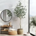 thumbnail image 1 of 6FT Artificial Eucalyptus Tree | Modern Fake Plant in Pot for Stylish Indoor & Outdoor Decor, 1 of 6