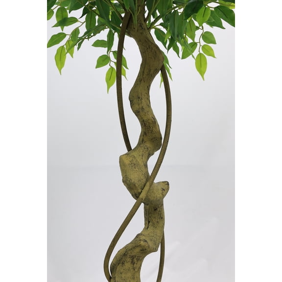 6FT Artificial Ficus Tree, Lifelike Faux Banyan Tree with Pot, UV Resistant No Watering for Patio Home Office Decor