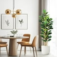 thumbnail image 1 of 6FT Artificial Fiddle Leaf Fig Tree - Faux Rubber Tree with White Pot - Tall Fake Floor Plant with 74 Leaves - Artificial Plant for Home Decor Indoor Office Living Room, 1 of 6