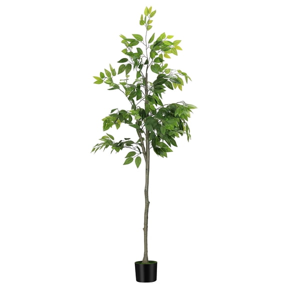 6FT Artificial Fig Tree - Realistic Faux Ficus Plant for Indoor/Outdoor Home, Office & Bedroom Decor