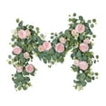 thumbnail image 1 of 6FT Artificial Flower Garl with Roses Silk Floral Vine for Wedding Arch Party Centerpiece Table Runner Home Decor Faux Greenery Garl for Living Room Bedroom Garden Wall Hanging Pink, 1 of 6