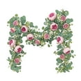 thumbnail image 1 of 6FT Artificial Flower Garl with Roses Silk Floral Vine for Wedding Arch Party Centerpiece Table Runner Home Decor Faux Greenery Garl for Living Room Bedroom Garden Wall Hanging Purple, 1 of 6