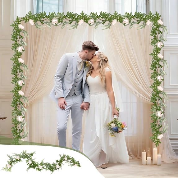 6FT Artificial Flower Garland Wedding Party Decor Rose Floral Centerpiece Table Runner