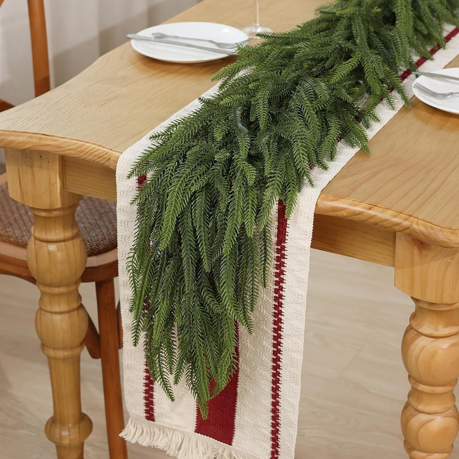 6FT Artificial Norfolk Pine Christmas Garland, Faux Hanging Greenery ...