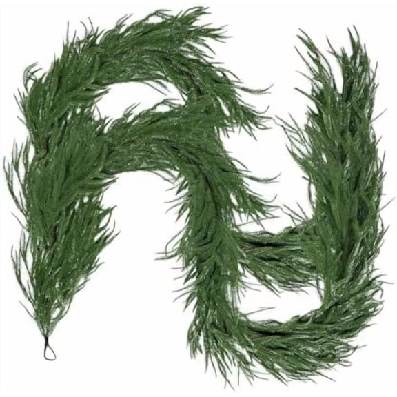 6FT Artificial Norfolk Pine Garlands for Christmas Decorations,Real Touch 2 PCS Winter Faux Greenery Garlands for Mantel Table Stair Fireplace Wall Holiday Indoor Outdoor Decor