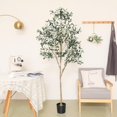 6FT Artificial Olive Tree (72") Tall, Faux Olive Tree Plants with Olive