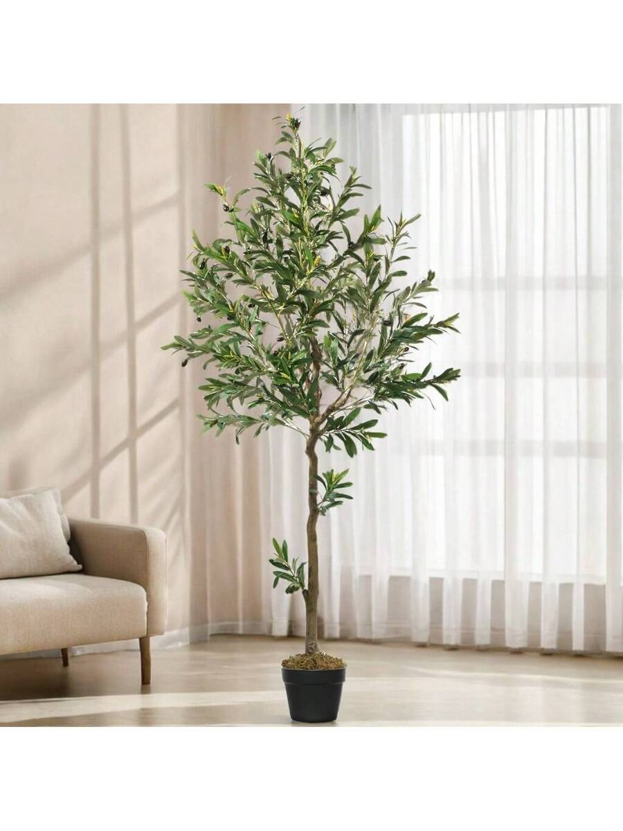 6FT Artificial Olive Tree Tall Fake Potted Olive Tree With Planter — free download