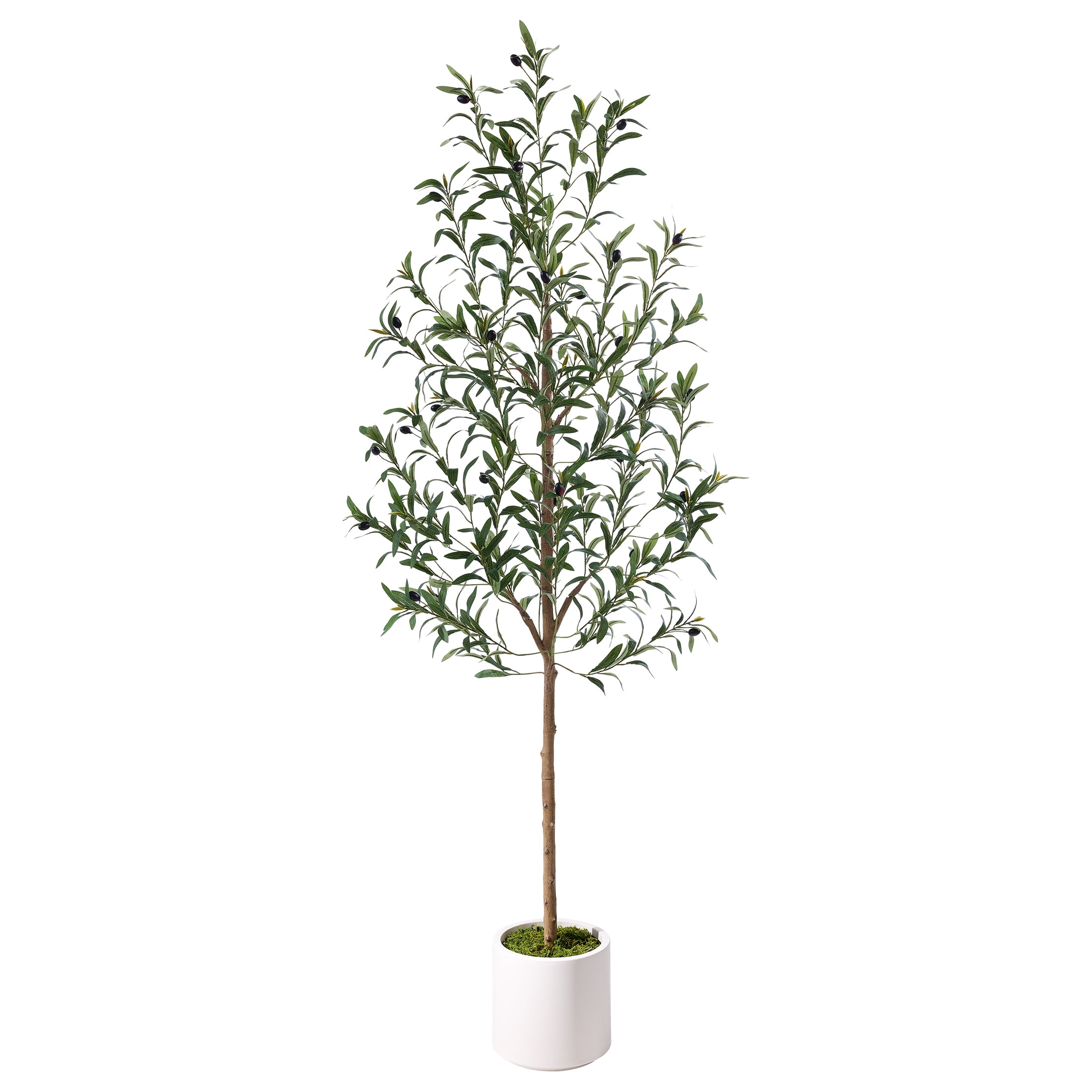 6FT Artificial Olive Tree in Planter, Artificial Olive Plants with Fruits, Realistic Indoor Outdoor Plants for Home Decor Housewarming Gift