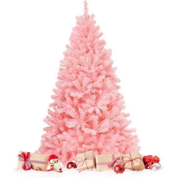 6FT Artificial Pink Christmas Tree with Stand New PVC Material Rich Thicken Tips Christmas Festival Decoration