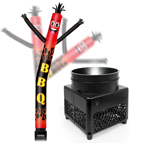 6FT BBQ Inflatable Tube Man with Blower (5.5'' Diameter) and Built-in LED - Wacky Waving Dancing Guy for Business Advertising Promotion
