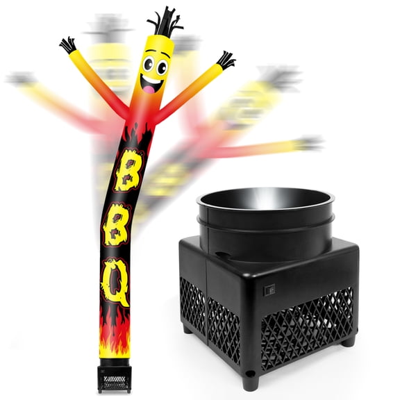 6FT BBQ Inflatable Tube Man with Blower (5.5'' Diameter) and Built-in LED - Wacky Waving Dancing Guy for Business Advertising Promotion