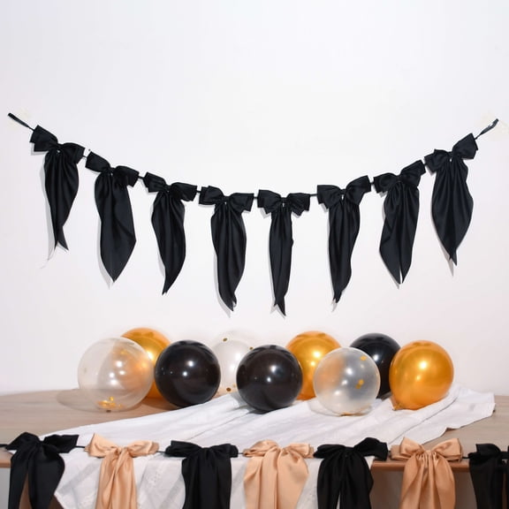 Bow Garland, Black, 6', Graduation by Way To Celebrate