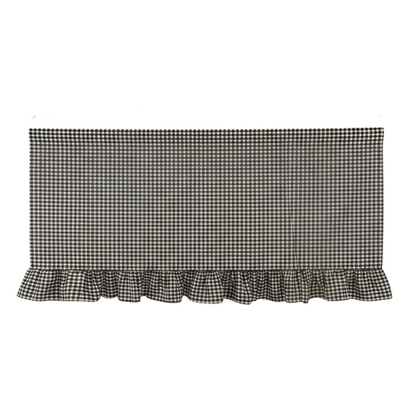 6FT Black & White Checkered Ruffled Table Skirt, Woven Fabric Table Cover for Teacher Desk, Classroom Decor, Race Car Party, Dessert Display, Rectangular Table, 30 x 72 Inch